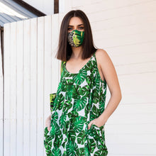 Load image into Gallery viewer, Yennie Zhou Designs - Tropical Palm Trees Leaves Print Cocoon Dress w/ Matching Mask and Bag, Fashion, Yennie Zhou Designs, Sacramento . Shop