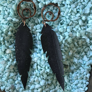 Joyce Pierce - Copper Circle with Inner Tube Feather Earring, Jewelry, Joyce Pierce, Atrium 916 - Sacramento.Shop