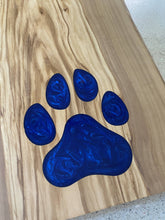 Load image into Gallery viewer, WCS Designs - Olive wood charcuterie board w/ blue paw, Kitchen & Dishware, WCS Designs, Atrium 916 - Sacramento.Shop