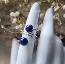 Load image into Gallery viewer, Island Girl Art - Wire Wrapped Ring- Twin Lapis, Jewelry, Island Girl Art by Rhean, Atrium 916 - Sacramento.Shop