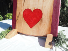 Load image into Gallery viewer, WCS Designs- Ambrosia Maple charcuterie board with red heart inlay, Kitchen & Dishware, WCS Designs, Atrium 916 - Sacramento.Shop