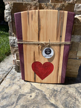 Load image into Gallery viewer, WCS Designs- Ambrosia Maple Charcuterie Board w/red heart, Kitchen & Dishware, WCS Designs, Atrium 916 - Sacramento.Shop