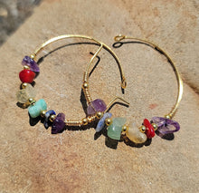 Load image into Gallery viewer, Island Girl Art - Gemstone Hoop Earrings, Jewelry, Island Girl Art by Rhean, Atrium 916 - Sacramento.Shop