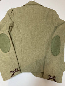 Maggie Devos - Wool Green chevron & brown jacket - Size M, Fashion, Maggie Devos, Atrium 916 - Sacramento.Shop