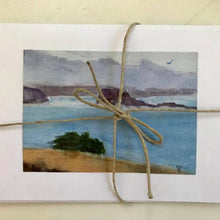 Load image into Gallery viewer, Allison S - Pacific Ocean - Recycled Original Watercolor Art Note Cards (2) 5"x7", Crafts, Allison Spreadborough, Sacramento . Shop
