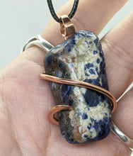 Load image into Gallery viewer, Arcane Moon - Cold forged Copper Wrapped Sodalite Pendant, Jewelry, Arcane Moon, Atrium 916 - Sacramento.Shop