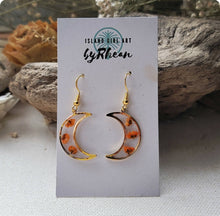 Load image into Gallery viewer, Island Girl Art - Pressed Flower Earrings - Orange Crescent, Jewelry, Island Girl Art by Rhean, Atrium 916 - Sacramento.Shop
