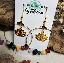 Load image into Gallery viewer, Island Girl Art - Gemstone Hoop Lotus Earrings, Jewelry, Island Girl Art by Rhean, Atrium 916 - Sacramento.Shop