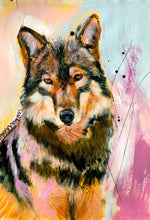 Load image into Gallery viewer, Edda Davila - She Wolf- Wolf pink Painting 22”x30”, Wall Art, Edda Davila, Atrium 916 - Sacramento.Shop
