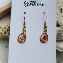 Load image into Gallery viewer, Island Girl Art - Pressed Flower Earrings - Red Mini Bouquet, Jewelry, Island Girl Art by Rhean, Atrium 916 - Sacramento.Shop