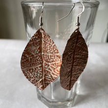Load image into Gallery viewer, Joyce Pierce- Flame painted Copper Leaf Earring-Small, Jewelry, Joyce Pierce, Atrium 916 - Sacramento.Shop
