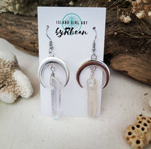Load image into Gallery viewer, Island Girl Art - Natural Stone Earrings - Silver Crescent Quartz Dangle, Jewelry, Island Girl Art by Rhean, Atrium 916 - Sacramento.Shop