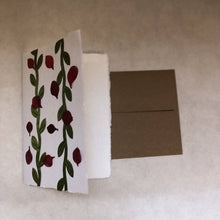 Load image into Gallery viewer, Susan Twining Creations - Red petal and green silk vine Greeting Card - 3 1/2 x 5", Stationery, Susan Twining Creations, Atrium 916 - Sacramento.Shop