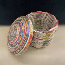 Load image into Gallery viewer, Paper Zen Designs - Medium Paper Weaved Container with Lid, Home Decor, Paper Zen Designs, Atrium 916 - Sacramento.Shop