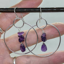 Load image into Gallery viewer, Arcane Moon - Sterling Silver Hoop Earrings with Gemstone Dangle, Jewelry, Arcane Moon, Atrium 916 - Sacramento.Shop