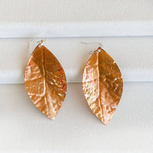 Load image into Gallery viewer, Joyce Pierce- Flame painted Copper Leaf Earring-Small, Jewelry, Joyce Pierce, Atrium 916 - Sacramento.Shop