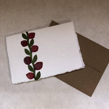 Load image into Gallery viewer, Susan Twining Creations - Red petal and green silk vine Greeting Card - 3 1/2 x 5", Stationery, Susan Twining Creations, Atrium 916 - Sacramento.Shop
