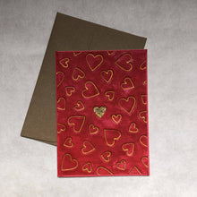 Load image into Gallery viewer, Susan Twining Creations - Handmade Greeting Card with Silver or Gold Hearts - 5x7", Stationery, Susan Twining Creations, Atrium 916 - Sacramento.Shop