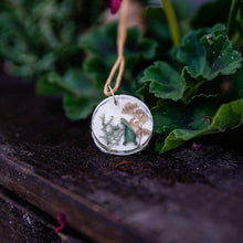 Load image into Gallery viewer, Succulent Sirens - Two Ferns And A Lichen Circle Pendant Hemp Necklace, Jewelry, Skye Bergen, Sacramento . Shop