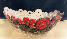 Load image into Gallery viewer, Paper Zen Designs - Red, Black, and White Recycle Paper Bowl 10.5”, Home Decor, Paper Zen Designs, Atrium 916 - Sacramento.Shop