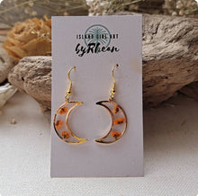 Load image into Gallery viewer, Island Girl Art - Pressed Flower Earrings - Orange Crescent, Jewelry, Island Girl Art by Rhean, Atrium 916 - Sacramento.Shop