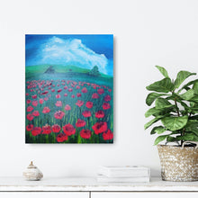 Load image into Gallery viewer, Island Girl Art- Mixed Media Painting- Red Wildflowers, Wall Art, Island Girl Art by Rhean, Atrium 916 - Sacramento.Shop