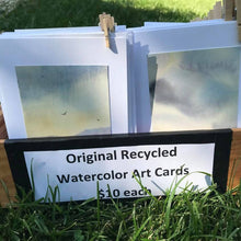 Load image into Gallery viewer, Allison S - Singles - Recycled Original Watercolor Art Note Cards (4) 5"x7", Crafts, Allison Spreadborough, Sacramento . Shop