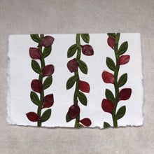 Load image into Gallery viewer, Susan Twining Creations - Red petal and green silk vine Greeting Card - 3 1/2 x 5", Stationery, Susan Twining Creations, Atrium 916 - Sacramento.Shop