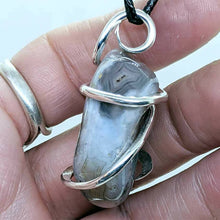 Load image into Gallery viewer, Arcane Moon - Sterling Silver Wrapped Lace Agate Pendant, Jewelry, Arcane Moon, Atrium 916 - Sacramento.Shop