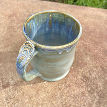 Load image into Gallery viewer, Angie Talbert Studios- Stone Blue Mug with Thumbrest, Ceramics, Angie Talbert Studios, Atrium 916 - Sacramento.Shop