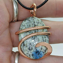 Load image into Gallery viewer, Arcane Moon - Copper Wrapped K2 Azurite Granite Pendant, Jewelry, Arcane Moon, Atrium 916 - Sacramento.Shop