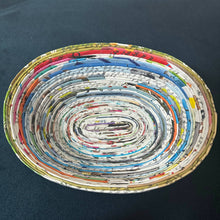 Load image into Gallery viewer, Paper Zen Designs - Oval Rolled Upcycled Magazine Paper Container, Home Decor, Paper Zen Designs, Atrium 916 - Sacramento.Shop