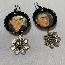 Load image into Gallery viewer, Maggie Devos - Bottlecap Frida w/sunfower blk earrings, Jewelry, Maggie Devos, Atrium 916 - Sacramento.Shop