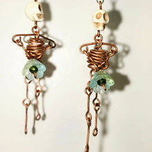 Load image into Gallery viewer, Stone Turner Creations - Skeleton Earrings with flower, Jewelry, Stone Turner Creations, Atrium 916 - Sacramento.Shop