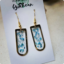 Load image into Gallery viewer, Island Girl Art - Pressed Flower Earrings - Blue Blooms, Jewelry, Island Girl Art by Rhean, Atrium 916 - Sacramento.Shop
