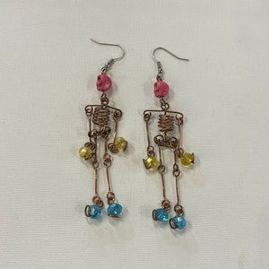 Stone Turner Creations - Jeweled Pride Skeleton Earrings