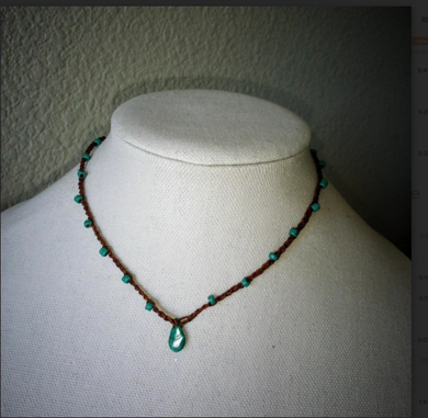 turquoise teardrop choker
