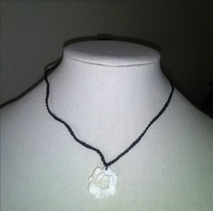 Creations by Jennie J Malloy- Assorted Charm Necklaces (White Rose/Yellow Rose/Abalone)