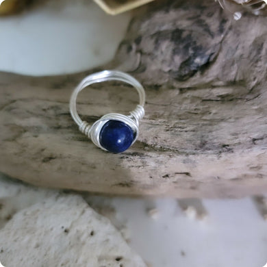 Island Girl Art - Wire Wrapped Ring - Lapis wrap, Jewelry, Island Girl Art by Rhean, Atrium 916 - Sacramento.Shop