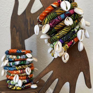 cloth and shell bracelets - garden momma - atrium 916