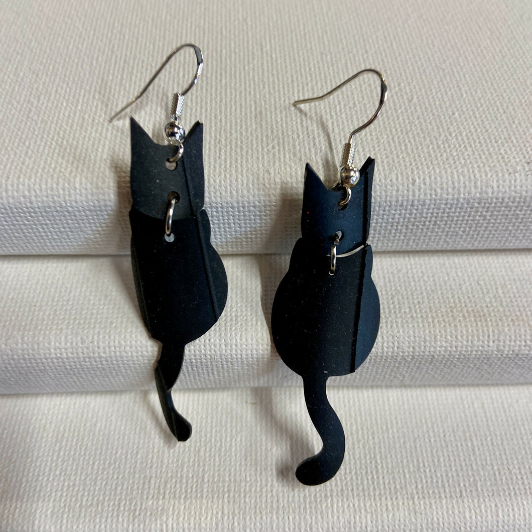 Joyce Pierce - Cat Earrings From Inner Tubes, Jewelry, Joyce Pierce, Atrium 916 - Sacramento.Shop
