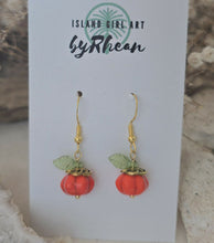 Load image into Gallery viewer, Island Girl Art - Upcycled Earrings - Fall PumpkinEarrings
