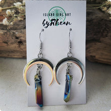 Load image into Gallery viewer, Island Girl Art - Natural Stone Earrings - Silver Crescent Quartz Dangle, Jewelry, Island Girl Art by Rhean, Atrium 916 - Sacramento.Shop
