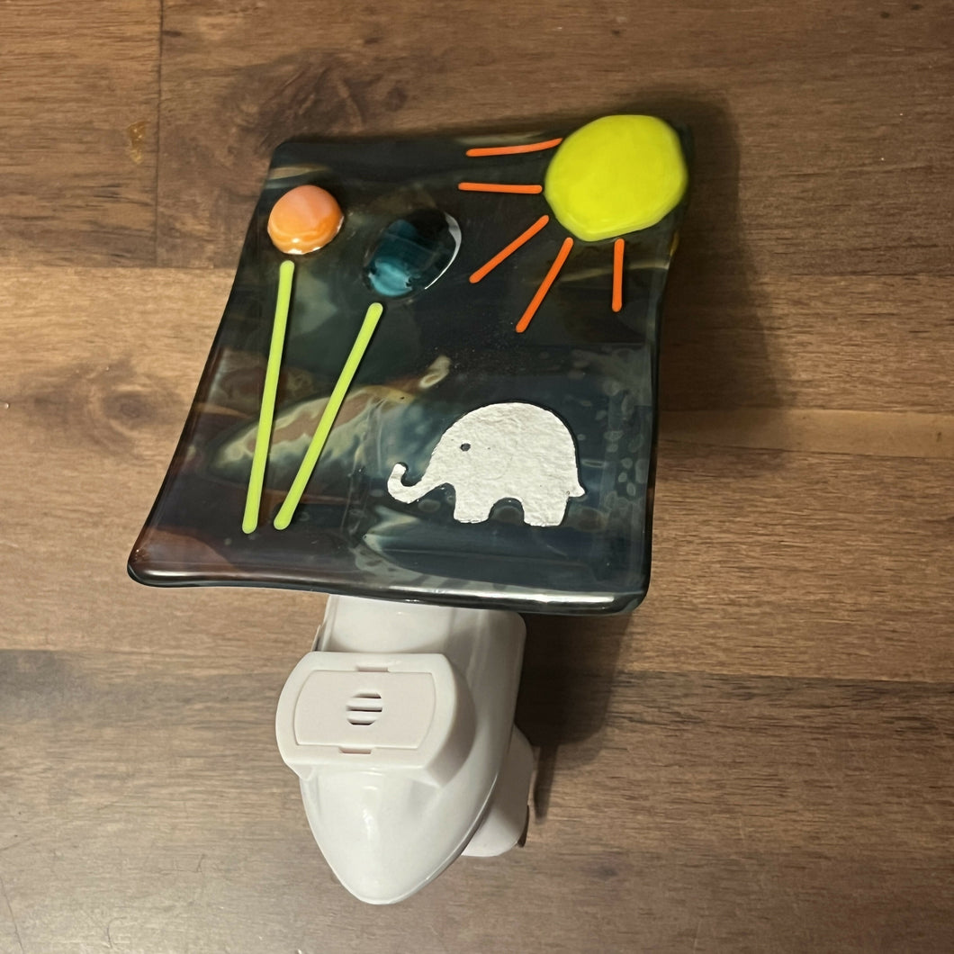Shmak Creations - Night Light with Elephant, Glasswork, Shmak Creations, Atrium 916 - Sacramento.Shop