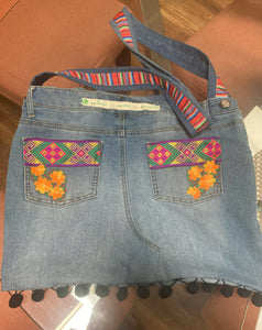 Maggie Devos - Large Boho bag/tote - Green & Pink Flower Power, Fashion, Maggie Devos, Atrium 916 - Sacramento.Shop