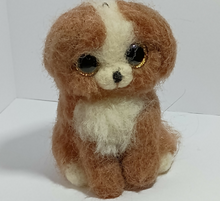 Load image into Gallery viewer, nestneedlesandknots - felted Dog keychain - yellow eyes, Crafts, Nestneedlesandknots, Atrium 916 - Sacramento.Shop
