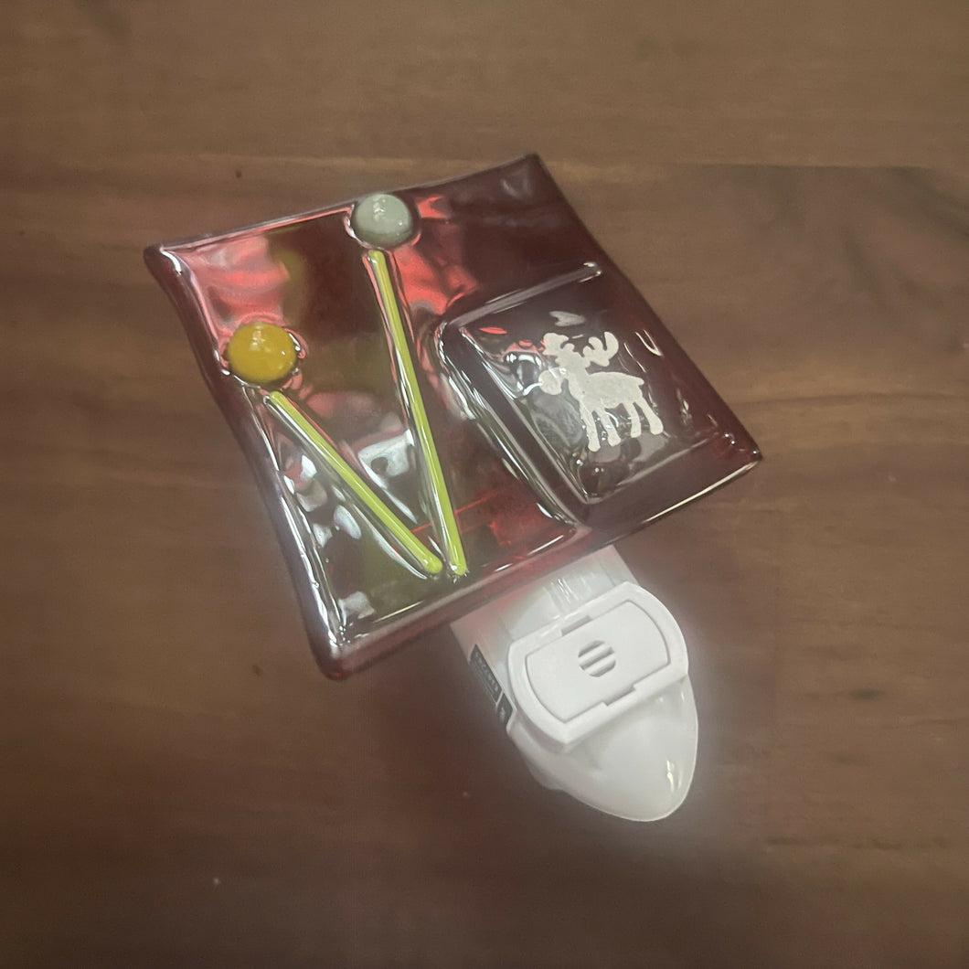 Shmak Creations - Night Light with Moose, Glasswork, Shmak Creations, Atrium 916 - Sacramento.Shop