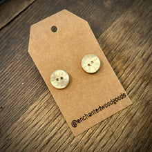 Load image into Gallery viewer, Enchanted Wood Goods - Vintage Button Earrings 3/8", Jewelry, Enchanted Wood Goods, Atrium 916 - Sacramento.Shop
