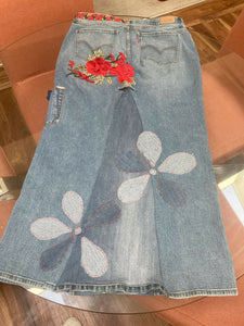 Maggie Devos-Boho Skirt-Floral patchwork-Size 14M, Fashion, Maggie Devos, Atrium 916 - Sacramento.Shop