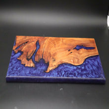 Load image into Gallery viewer, Lake Forest Woodworks - Cottonwood Burl and Purple Epoxy Charcuterie Board (Purple Rain)
